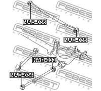 Boccola braccio oscillante Assale posteriore inferiore NAB-033 FEBEST per NISSAN