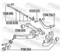 FEBEST TAB-204 Supporto braccio oscillante per TOYOTA AVENSIS (T25) Posteriore