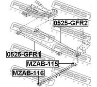 Boccola braccio oscillante Assale posteriore MZAB-116 FEBEST per MAZDA