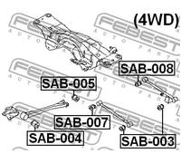 Boccola braccio oscillante Assale posteriore SAB-007 FEBEST per SUBARU LEGACY I