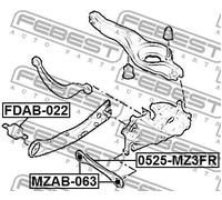 2x Boccole braccio oscillante FEBEST Davanti S+D per FORD C-MAX II, FOCUS III,