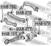 Boccola braccio oscillante Assale posteriore superiore HAB-078 FEBEST per HONDA