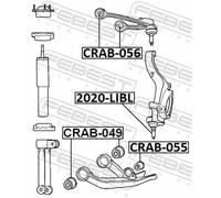 Boccola braccio oscillante bilaterale CRAB-056 FEBEST per JEEP DODGE