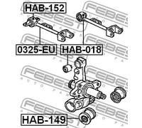 Boccola braccio oscillante centro HAB-018 FEBEST per HONDA CIVIC VI Fastback
