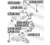 Boccola braccio oscillante centro LRAB-003Z FEBEST per LAND ROVER