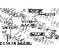 Boccola braccio oscillante centro SAB-B12R3 FEBEST per SUBARU XV LEGACY III BRZ