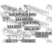 Boccola braccio oscillante centro SAB-B9R2 FEBEST per SUBARU XV TRIBECA FORESTER