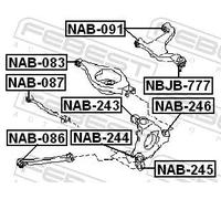 FEBEST NAB-087 Supporto, Braccio oscillante per INFINITI,NISSAN