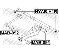 Boccola braccio oscillante Esterno HYAB-H1R FEBEST per HYUNDAI STAREX Furgone