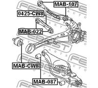 Boccola braccio oscillante Esterno MAB-022 FEBEST per MITSUBISHI JEEP DODGE