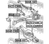Boccola braccio oscillante Esterno MAB-087 FEBEST per MITSUBISHI DODGE PEUGEOT