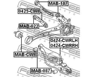 Boccola braccio oscillante Esterno MAB-087 FEBEST per MITSUBISHI DODGE PEUGEOT