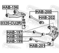 Boccola braccio oscillante inferiore HAB-199 FEBEST per MAZDA HONDA