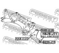 Boccola braccio oscillante inferiore NAB-J11B FEBEST per NISSAN RENAULT