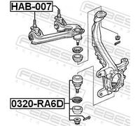 Boccola braccio oscillante interno Cuscinetto gomma-metallo HAB-007 FEBEST