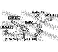 Boccola braccio oscillante interno HAB-004 FEBEST per HONDA CIVIC VI Fastback