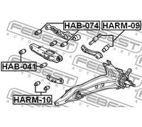 Boccola braccio oscillante interno HAB-074 FEBEST per HONDA CRX II CRX III
