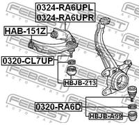 Boccola braccio oscillante interno HAB-151Z FEBEST per HONDA ACCORD V Aerodeck