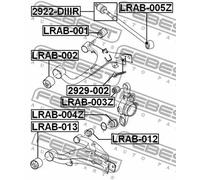 Boccola braccio oscillante interno LRAB-002 FEBEST per LAND ROVER DISCOVERY IV