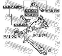 Boccola braccio oscillante interno MAB-080 FEBEST per MITSUBISHI VOLVO INFINITI