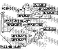 Boccola braccio oscillante interno MZAB-063 FEBEST per FORD MAZDA VOLVO HYUNDAI