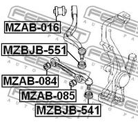 Boccola braccio oscillante interno MZAB-084 FEBEST per MAZDA 6 Hatchback