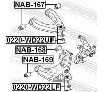 Boccola braccio oscillante interno NAB-167 FEBEST per NISSAN PICK UP NAVARA
