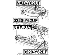 Boccola braccio oscillante interno NAB-Y62UF FEBEST per FORD USA EXPLORER