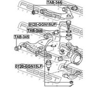 Boccola braccio oscillante interno TAB-345 FEBEST per TOYOTA HILUX VII Pick-up