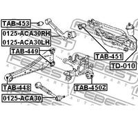 FEBEST TAB-451 Supporto, Braccio oscillante per LEXUS,TOYOTA,TOYOTA (FAW)