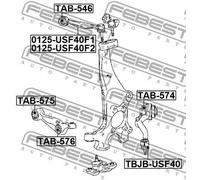 Febest Supporto braccio oscillante TAB-574 Boccola interna per Lexus LS