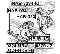 Boccola braccio oscillante posteriore HAB-033 FEBEST per HONDA CAPA HR-V LOGO