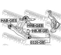 Boccola braccio oscillante posteriore HAB-GEB FEBEST per HONDA JAZZ III INSIGHT