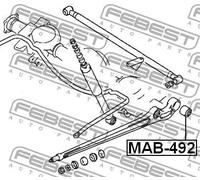 Boccola braccio oscillante posteriore MAB-492 FEBEST per MITSUBISHI PAJERO II