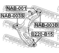 Boccola braccio oscillante posteriore NAB-001 FEBEST per NISSAN ALMERA II