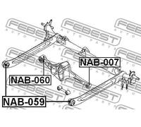 Boccola braccio oscillante posteriore NAB-060 FEBEST per NISSAN INFINITI