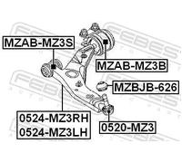 Boccola braccio oscillante posteriore Supporto idraulico MZAB-MZ3B FEBEST