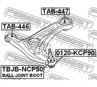 Boccola braccio oscillante posteriore TAB-447 FEBEST per TOYOTA VERSO S YARIS