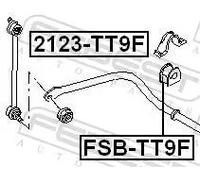 Boccola in gomma barra stabilizzatrice Assale anteriore FSB-TT9F FEBEST per FORD