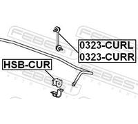 Boccola in gomma barra stabilizzatrice Assale posteriore HSB-CUR FEBEST