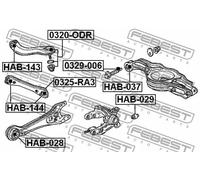 Boccola sospensione HAB-029 FEBEST per HONDA ACURA