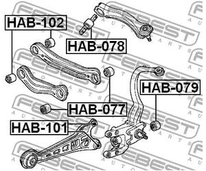 Boccola sospensione HAB-079 FEBEST per HONDA ACCORD V ACCORD V Aerodeck