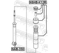 Febest Boccola Ammortizzatore Posteriore NAB-350 per Nissan OE E6210-EC80A