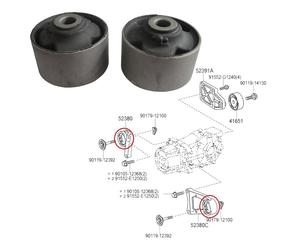 Boccole Del Supporto Trasmissione Differenziale Posteriore Per Toyota RAV-4