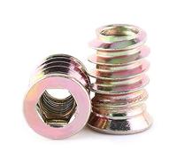 Boccole Filettate Per Legno, 20 Pezzi Inserti Per Legno Filettati, Dadi Per Inserti Filettati, Inserti in Legno Filettati Esagonali Placcati in Zinco Per Assortimento Di Mobili in Legno M6*17mm