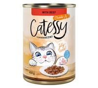Bocconcini in Salsa o Gelatina Catessy 12 x 400 g Umido per gatto - con Manzo in Gelatina