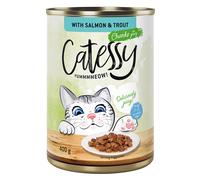 Bocconcini in Salsa o Gelatina Catessy 12 x 400 g Umido per gatto - con Salmone e Trota in Salsa