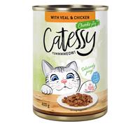 Bocconcini in Salsa o Gelatina Catessy 12 x 400 g Umido per gatto - con Vitello e Pollo in Salsa