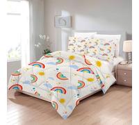 Boceoey Piumone Matrimoniale Arcobaleno, Piumino 4 Stagioni Motivo Colorato, Trapunta In Microfibra, Piumino 220x240 Reversibile Boho e 2 Federa 50x80, Coperta Lavabile In Lavatrice G-896