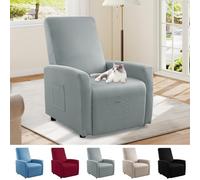 Bocguy Copripoltrona Relax Reclinabile, Copripoltrona 1 Post Poltrone Relax Elettriche, Copridivano Impermeabile. Rivestimento Elasticizzato con Tasche, Rivestimento per Poltrona (Light Gray)